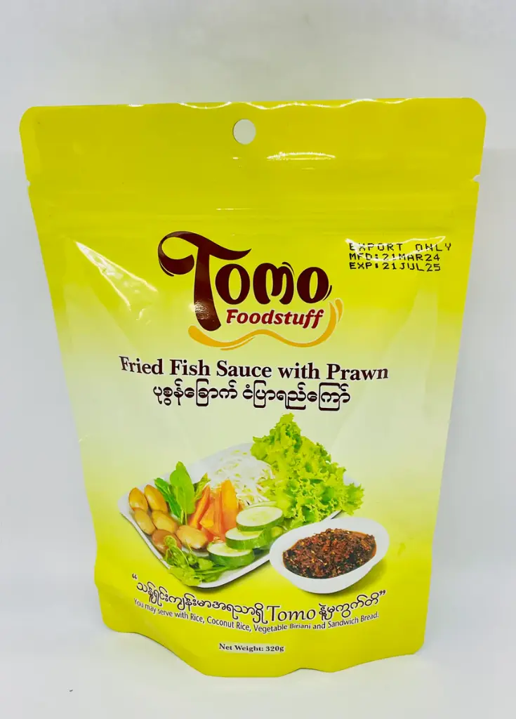 Tomo ပုစွန် ခြောက် ငံပြာရည်ကြော်320g