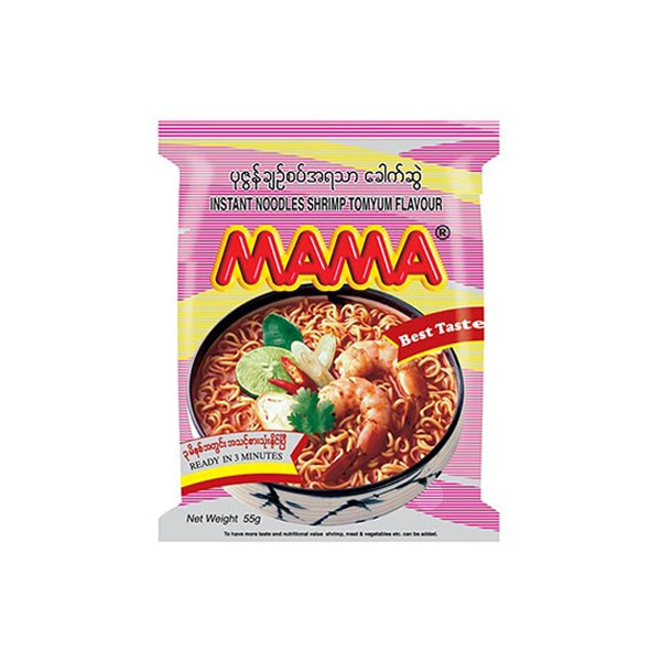 MAMA  ပုစွန်ချဉ်စပ်ခေါက်ဆွဲ 55g
