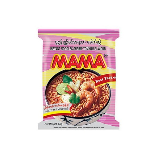 [WHAE0069] MAMA  ပုစွန်ချဉ်စပ်ခေါက်ဆွဲ 55g